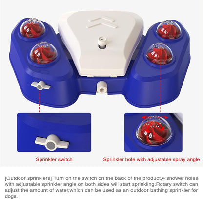 نافورة مياه للكلاب، لعبة رذاذ الماء، دواسة قدم، نافورة مياه الشرب الأوتوماتيكية، رشاش استحمام خارجي للحيوانات الأليفة (أزرق)